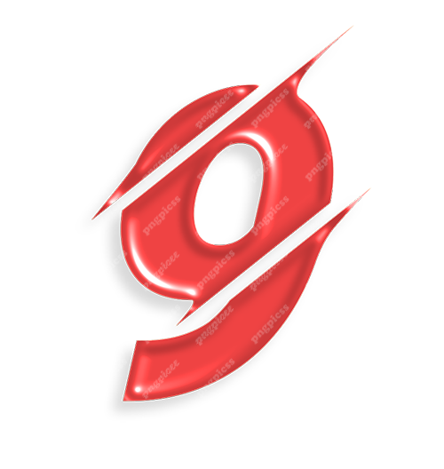 9 Nine in Red PNG png