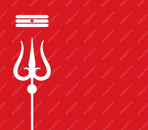 Trisul in White with Red Background PNG png
