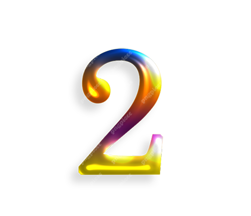 2 Two in Multicolour PNG png