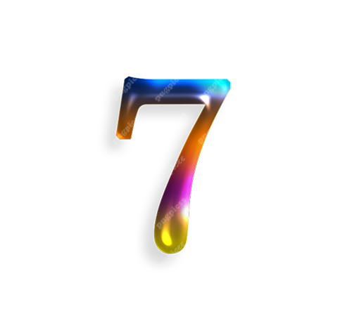 7 Seven in Multicolour PNG png