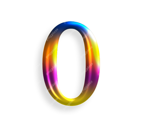 0 Zero in Multicolour PNG png