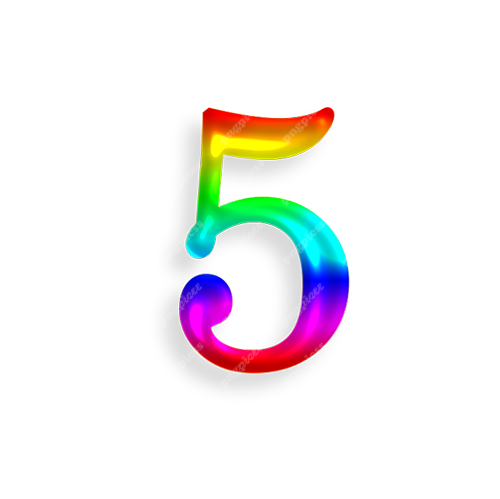 4 Four in Multicolour PNG png