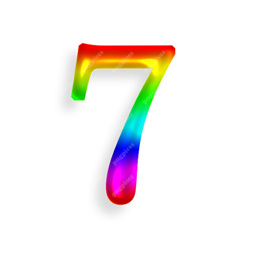 7 Seven in Multicolour PNG png