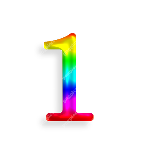 1 One in Multicolour PNG png
