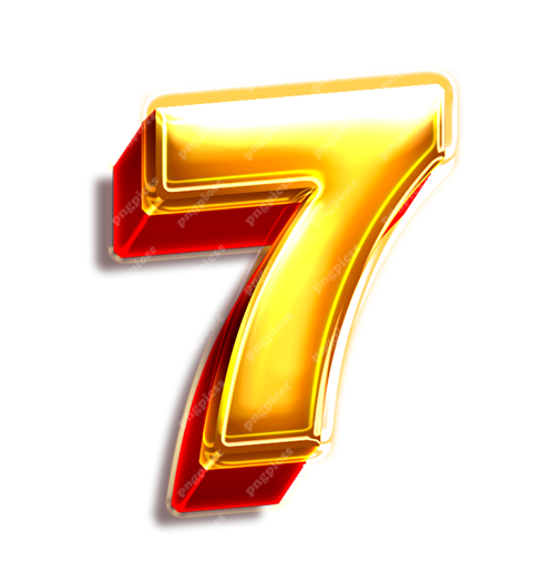 7 seven Golden 3D PNG  png