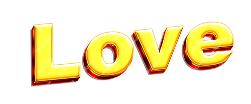 Love text in 3D png