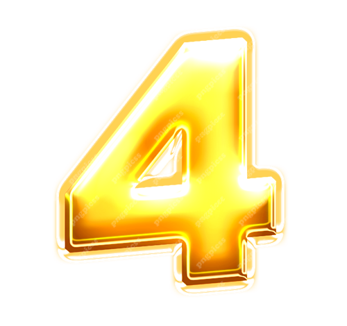4 four Golden 3D PNG png