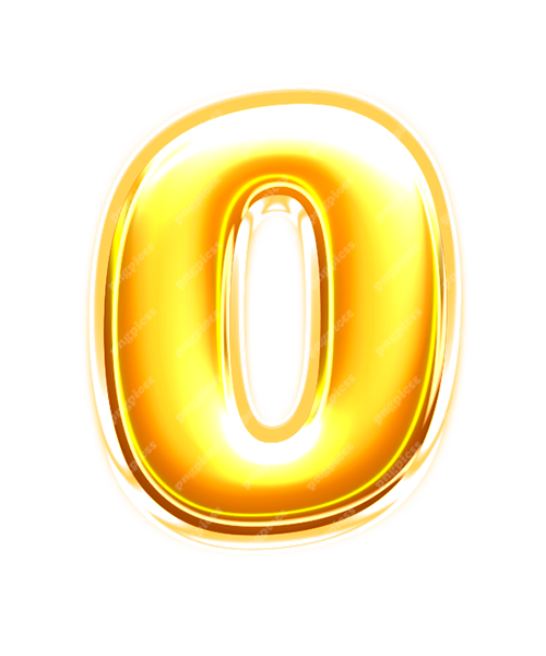 0 zero Golden 3D PNG png