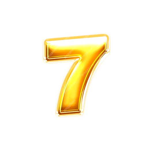 7 seven Golden 3D PNG  png