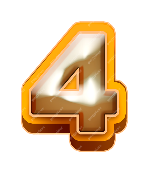 4 Four in Metallic Bronze PNG png