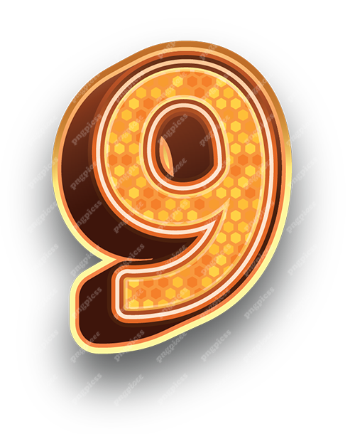 9 Nine in Metallic Bronze PNG png